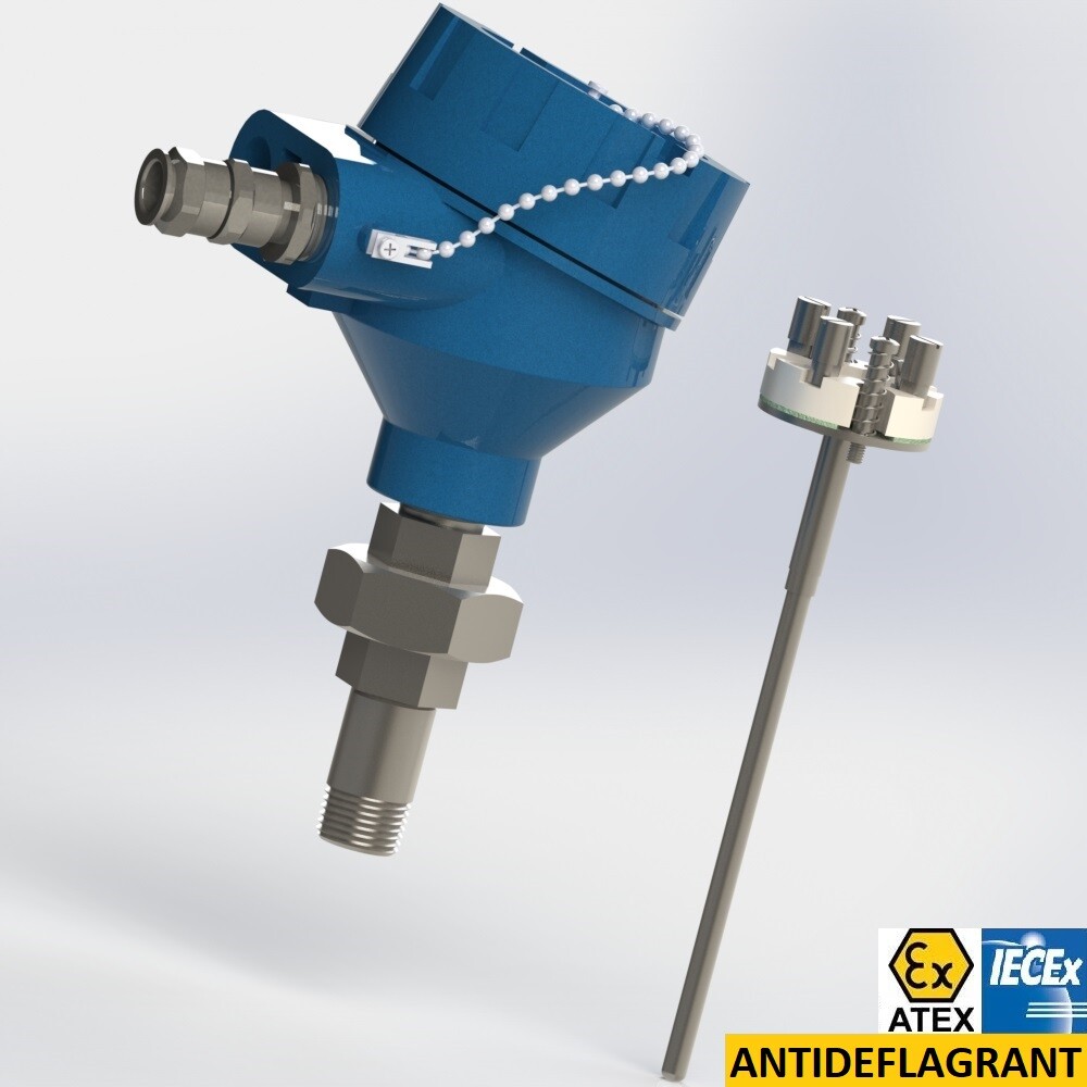 resistance thermometer for additional thermowell with extension