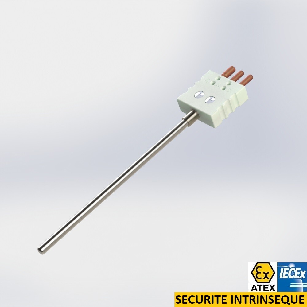 resistance thermometer rigid protector and connector without process connection