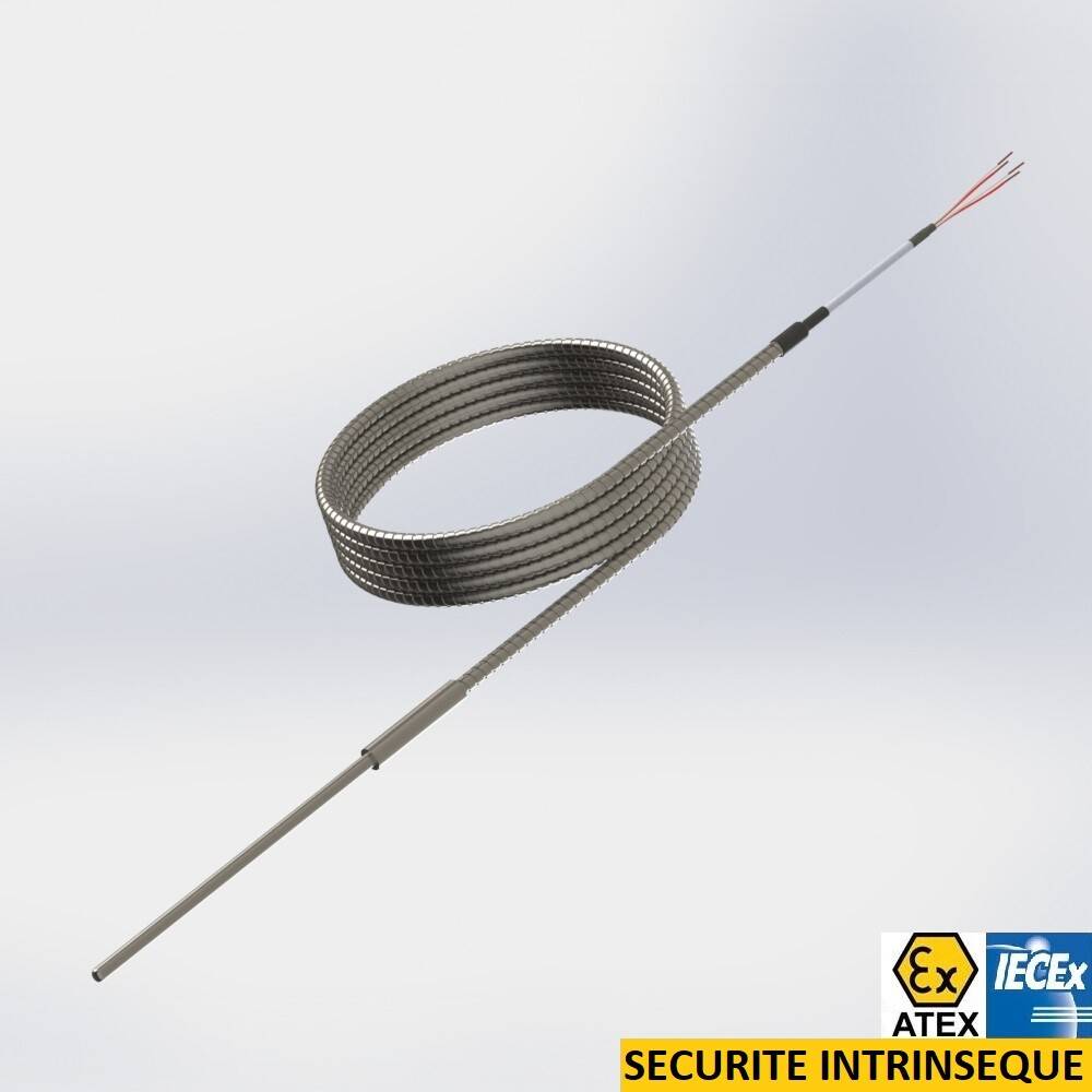 Pot seal rigid protector with cable under stainless steel hose