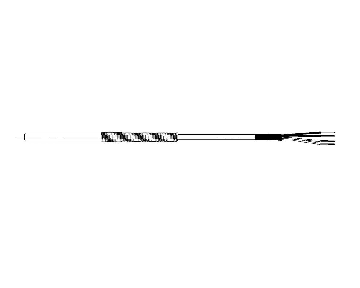 Resistance thermometer with cable rigid protector