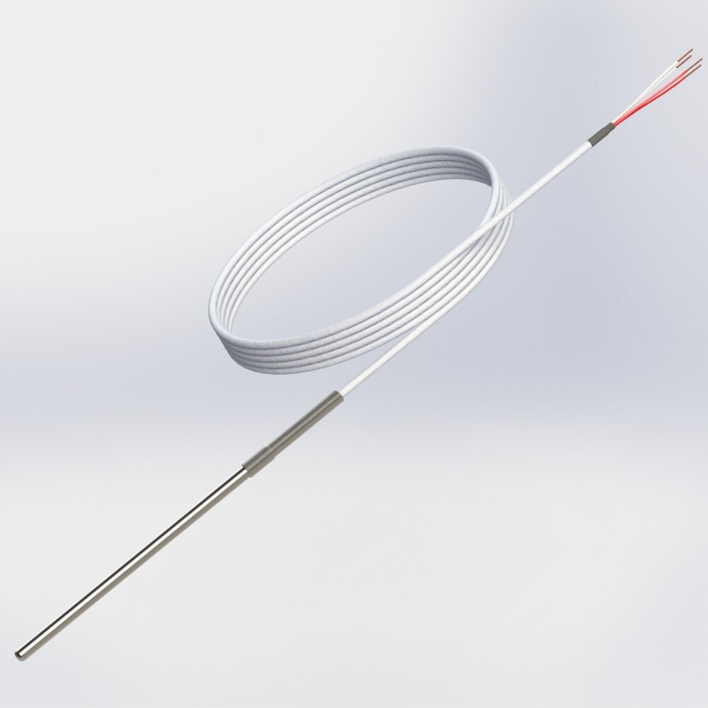 resistance thermometer with cable rigid protector 