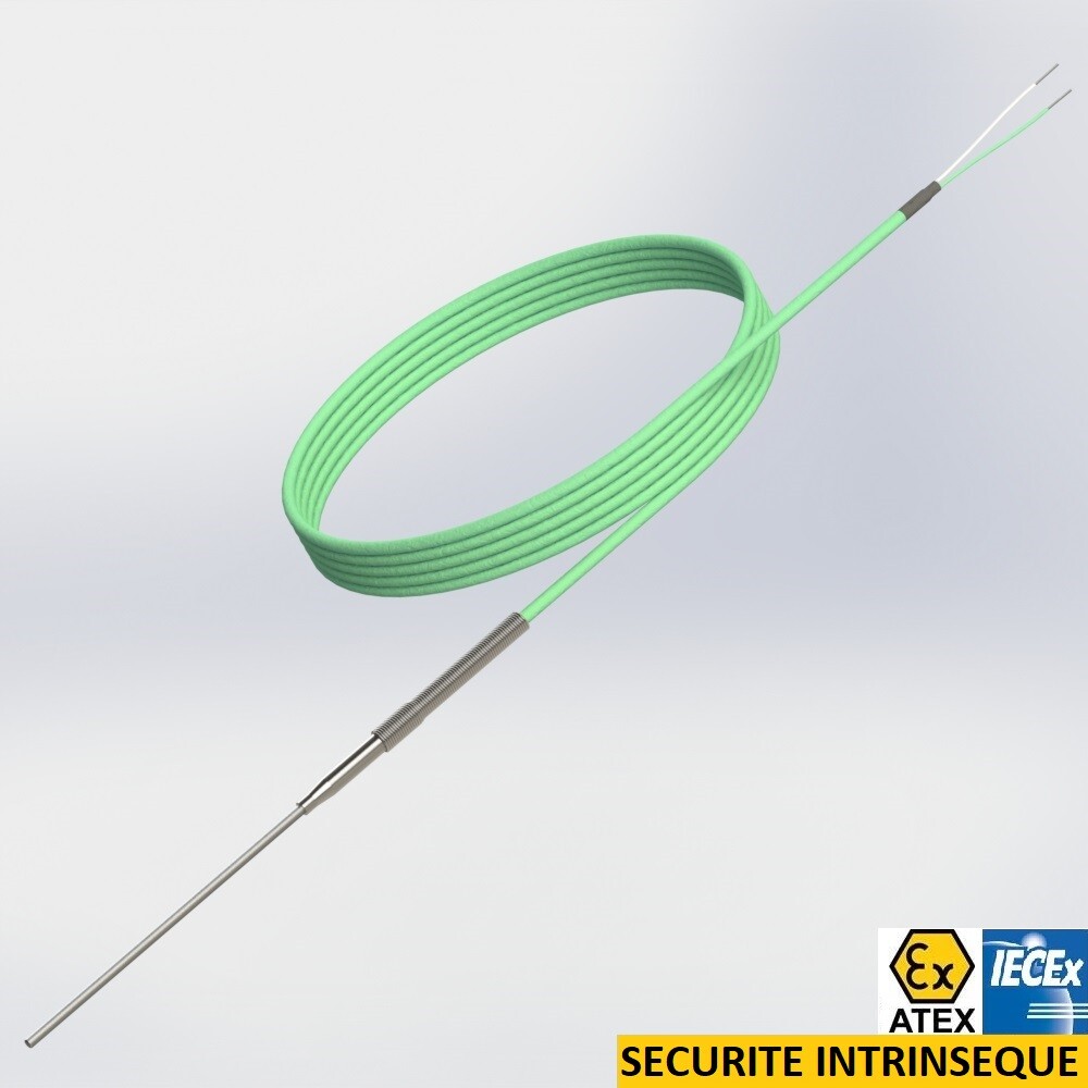 thermocouple with cable pot seal and flexible mineral insulated thermocouple