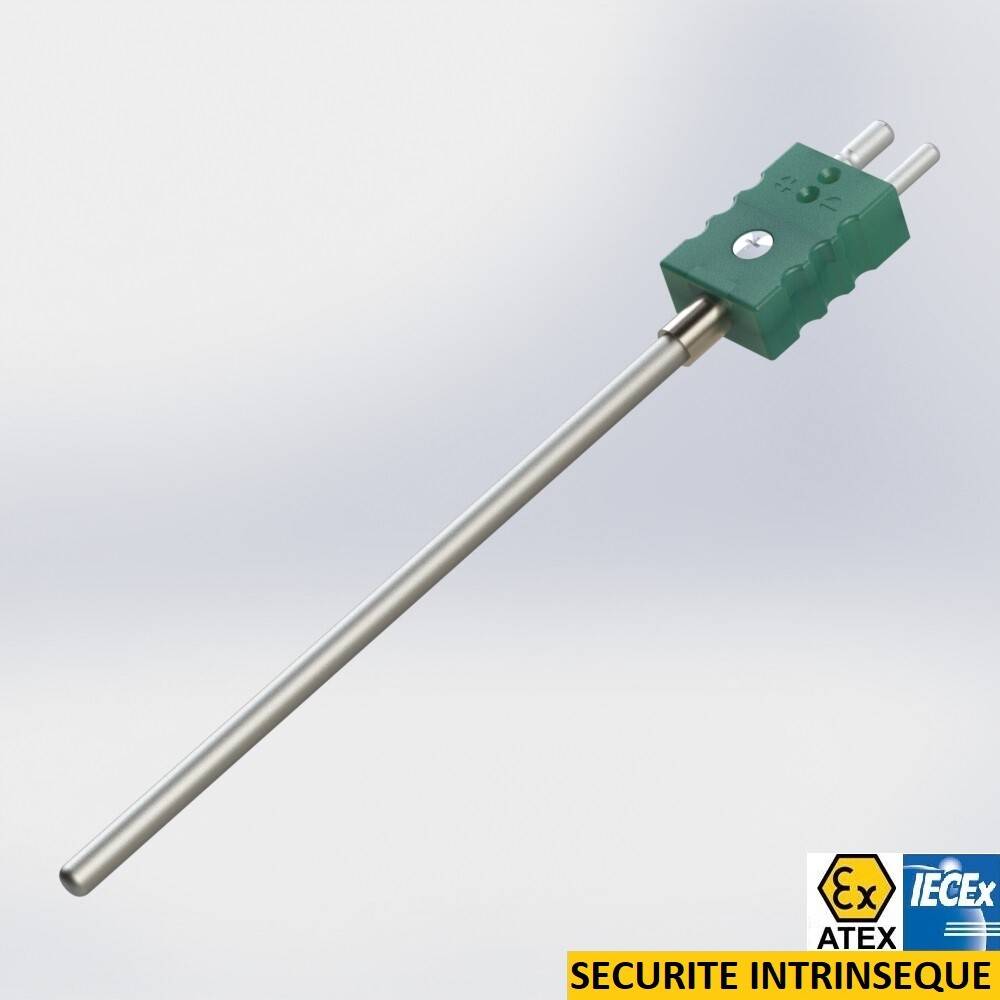 Flexible mineral insulated thermocouple with connector