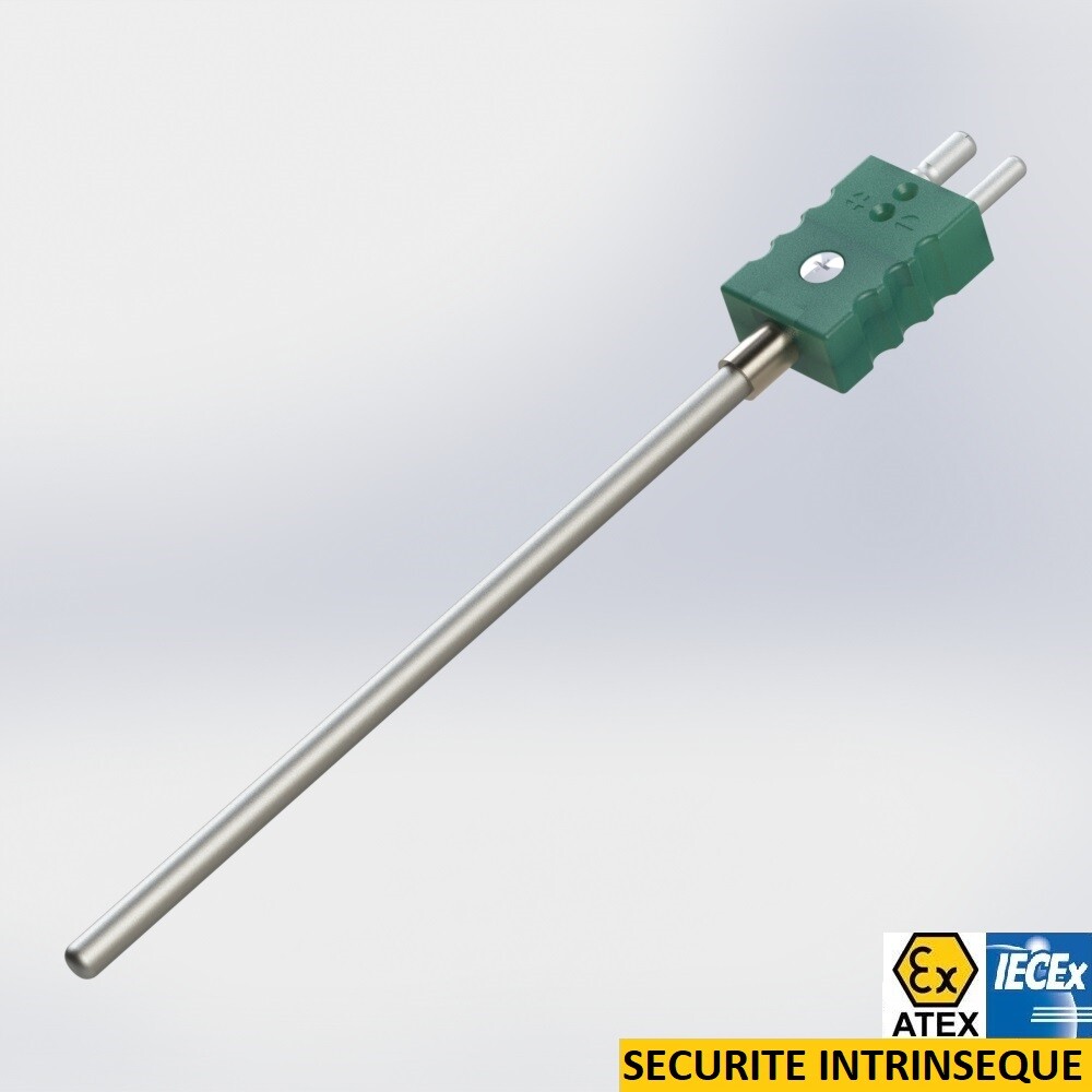 thermocouple with rigid protector and connector