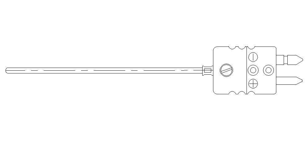 Flexible mineral insulated thermocouple with connector