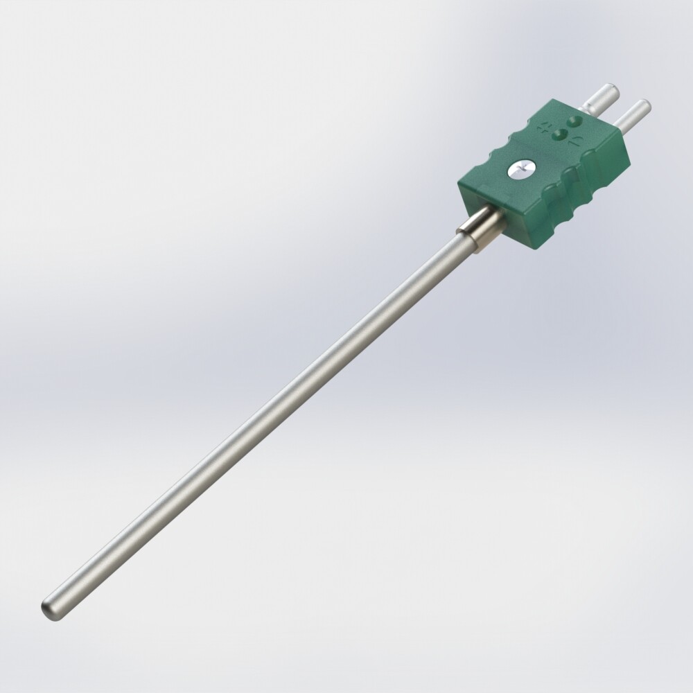 thermocouple with flexible mineral insulated thermocouple and connector