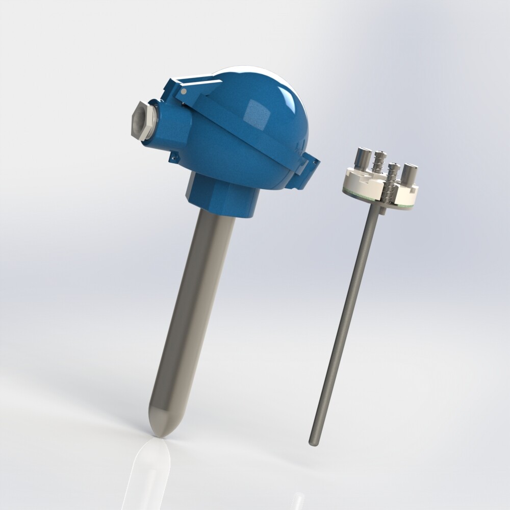 thermocouple with interchangeable element and protector