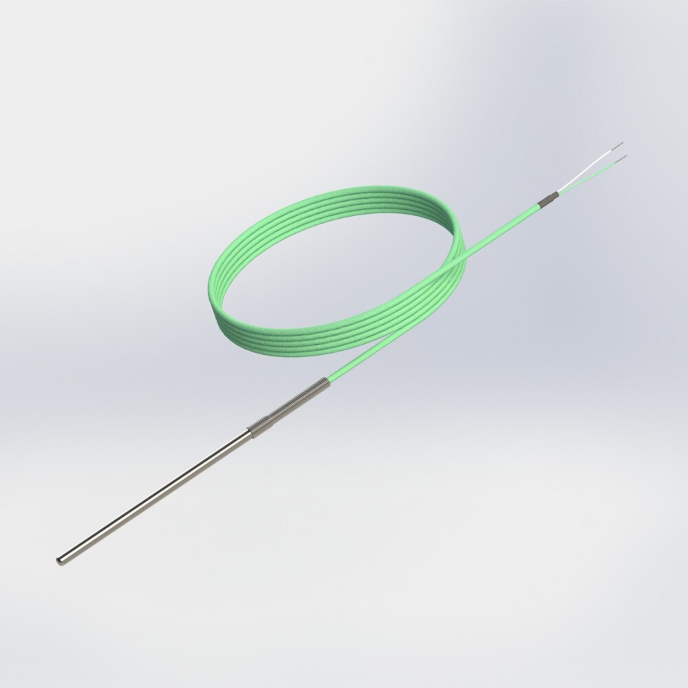 thermocouple with cable and rigid protector