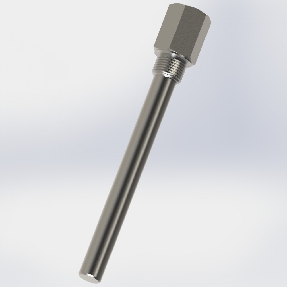 Straight barstock screw-in thermowell with male thread connection BSPP