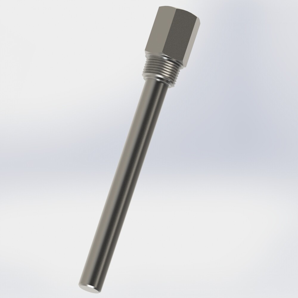 Straight barstock screw-in thermowell with male thread connection NPT