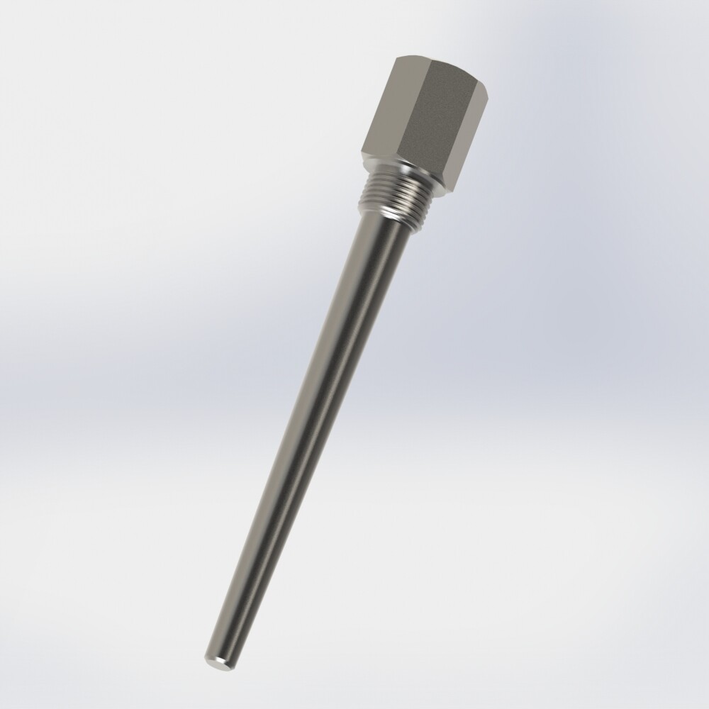 Tapered barstock screw-in thermowell with male thread connection BSPP