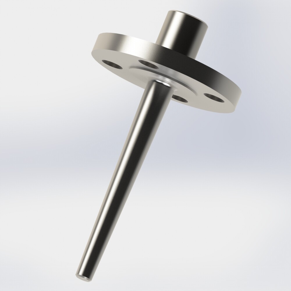 Tapered barstock thermowell assembly with flange