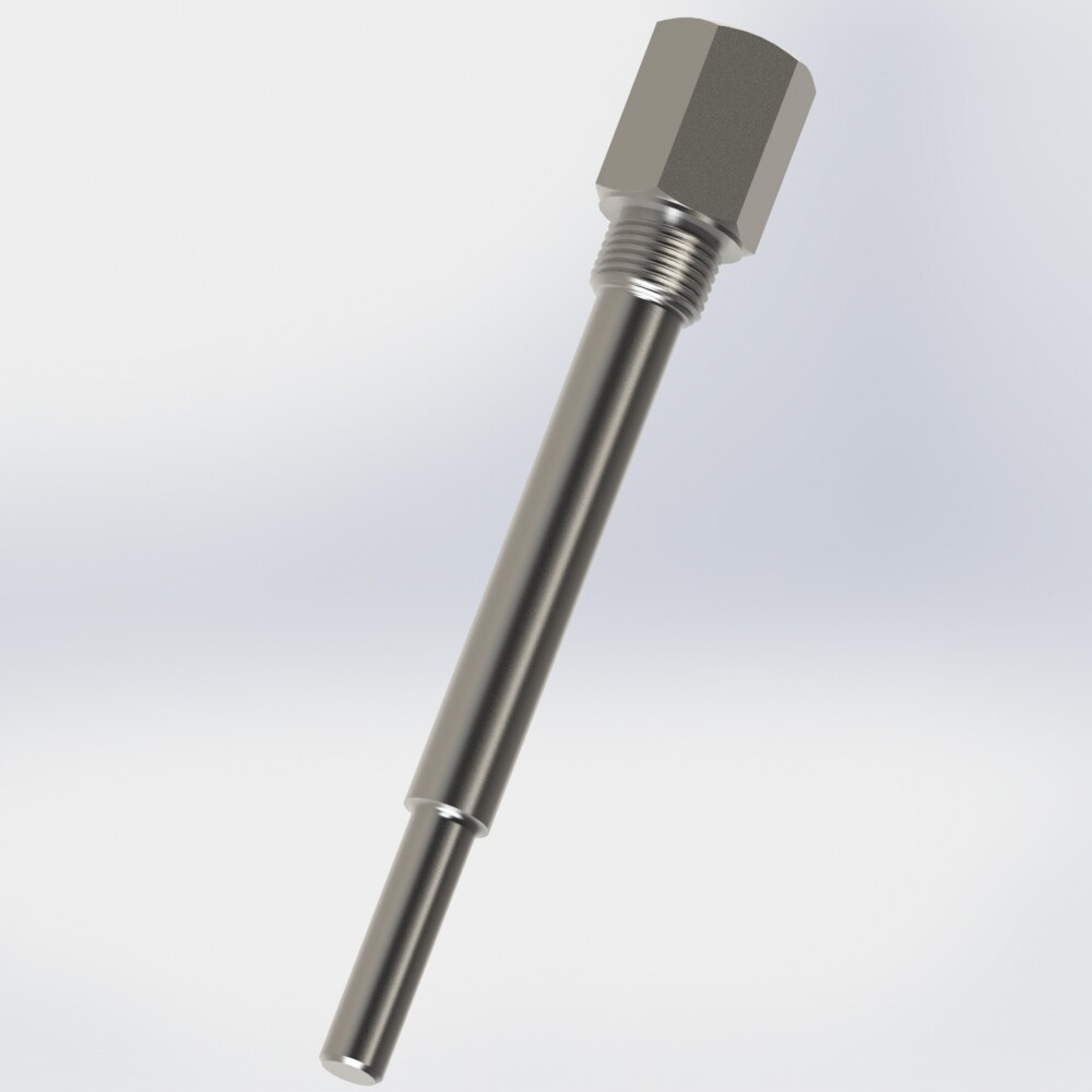 Barstock screw-in thermowell straight form with shrinked tip and male thread connection BSPP