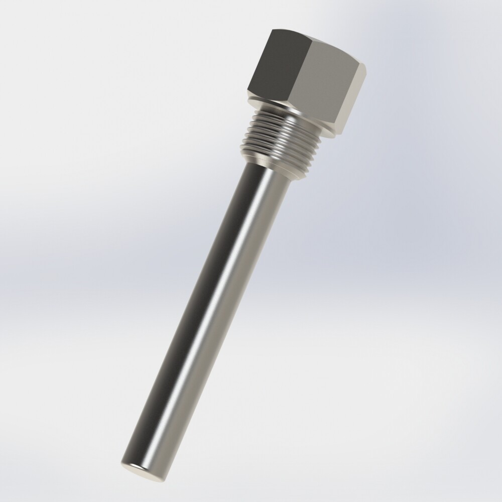 Screw-in fabricated thermowell straight form with male thread connection BSPP