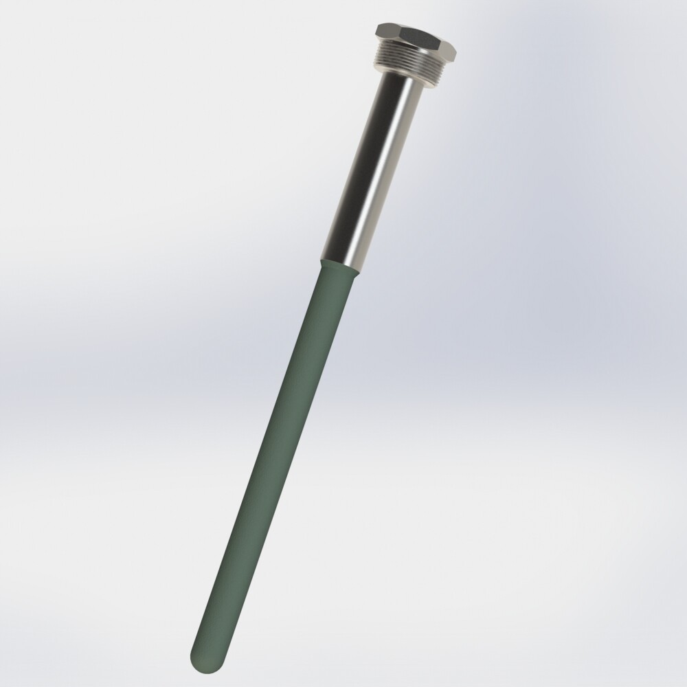 Screw-in fabricated thermowell straight form with ceramic sheath and male thread connection