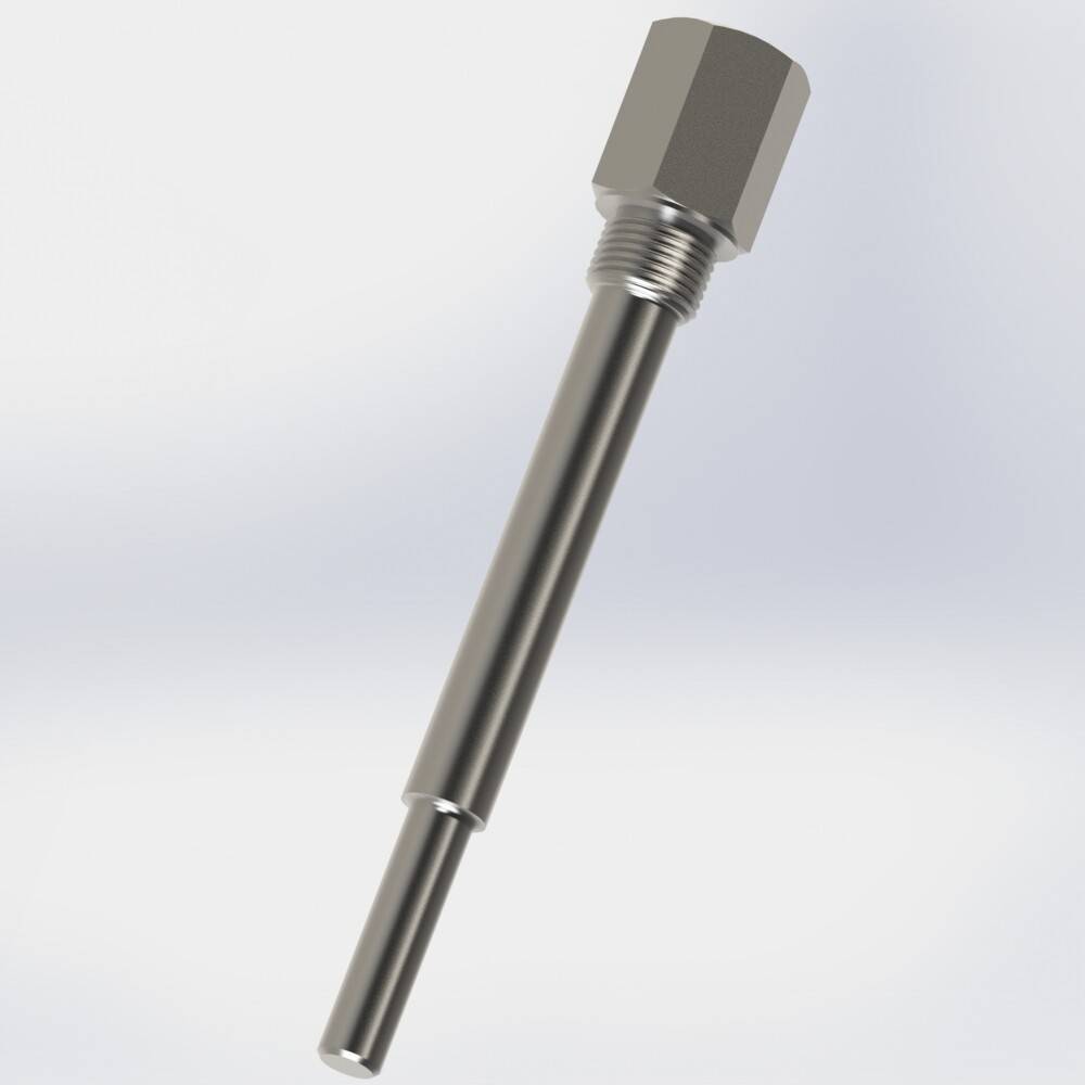 Straight screw-in thermowell with shrinked tip and male thread connection BSPP