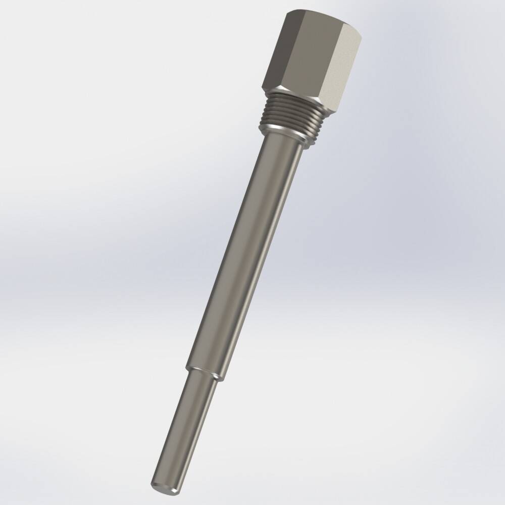 Straight screw-in thermowell with shrinked tip and male thread connection NPT