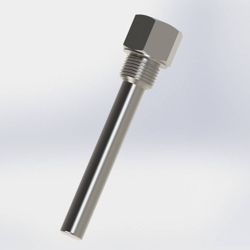 Straight screw-in thermowell with male thread connection BSPP